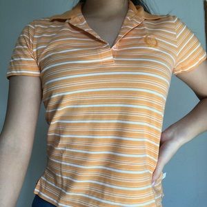 cropped polo stripped shirt